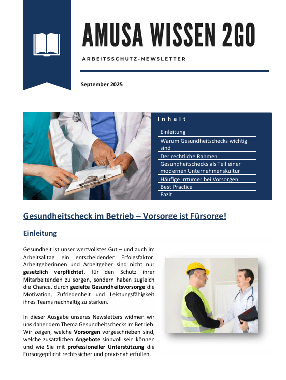Gesundheitscheck im Betrieb