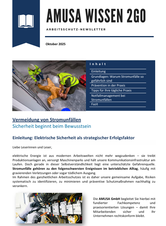 Vermeidung von Stromunfällen